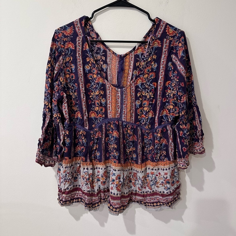Altar’d state Womens boho bell sleeve blouse size large